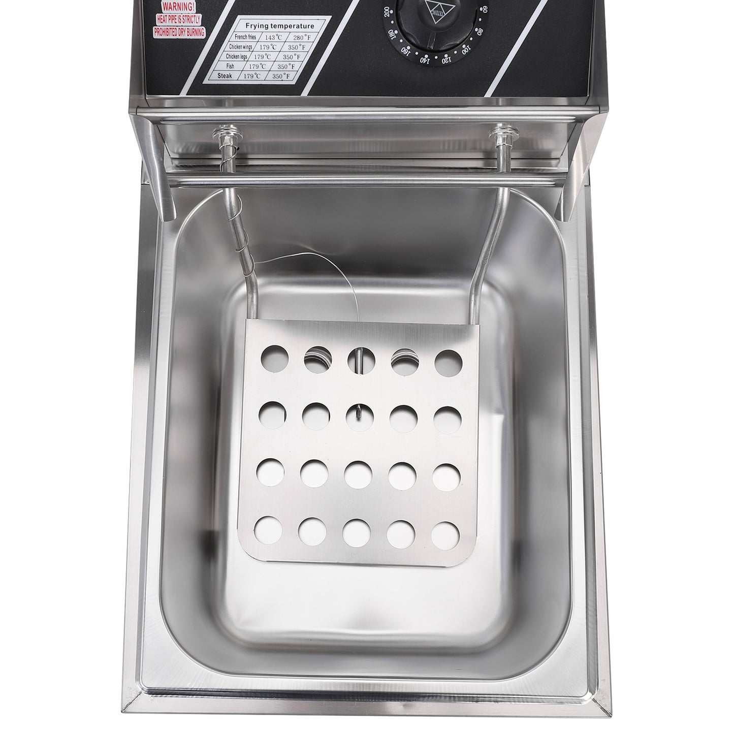 Stainless Steel Single Cylinder Electric Fryer UK Plug EH81 2500W 220-240V 6.3QT/6L