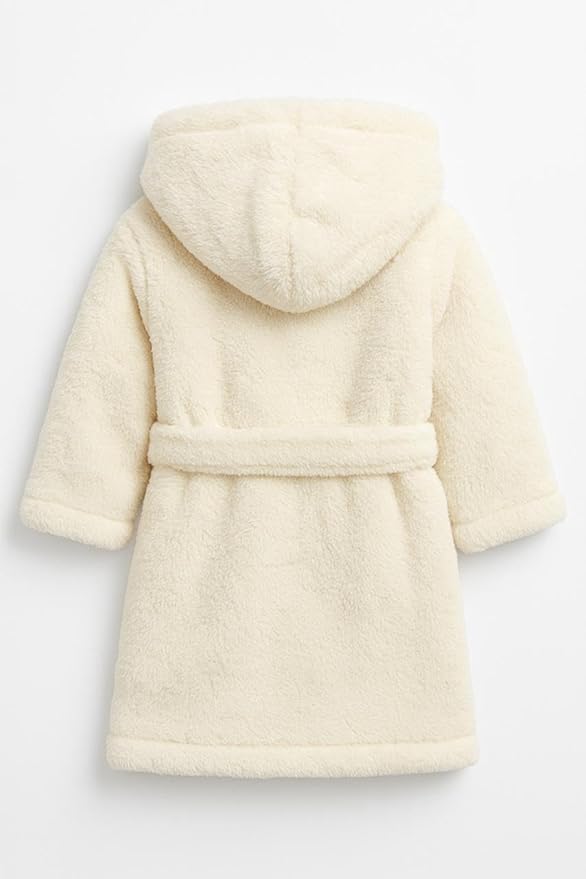 Rock-a-Bye Baby Boutique Unisex Ivory Cream Teddy Bear Plush Hooded Bath Robe with Cuddly Soft Toy – Gift Set for Babies 6–9 Months, Ultra-Soft Newborn Bathrobe & Matching Plush Toy