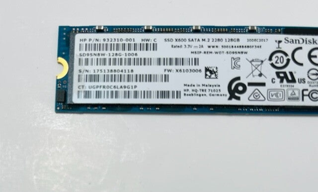 HP Pavilion X360 14-BA100na Sandisk X600 128GB M.2 2280 SD9N8W-128G-1006