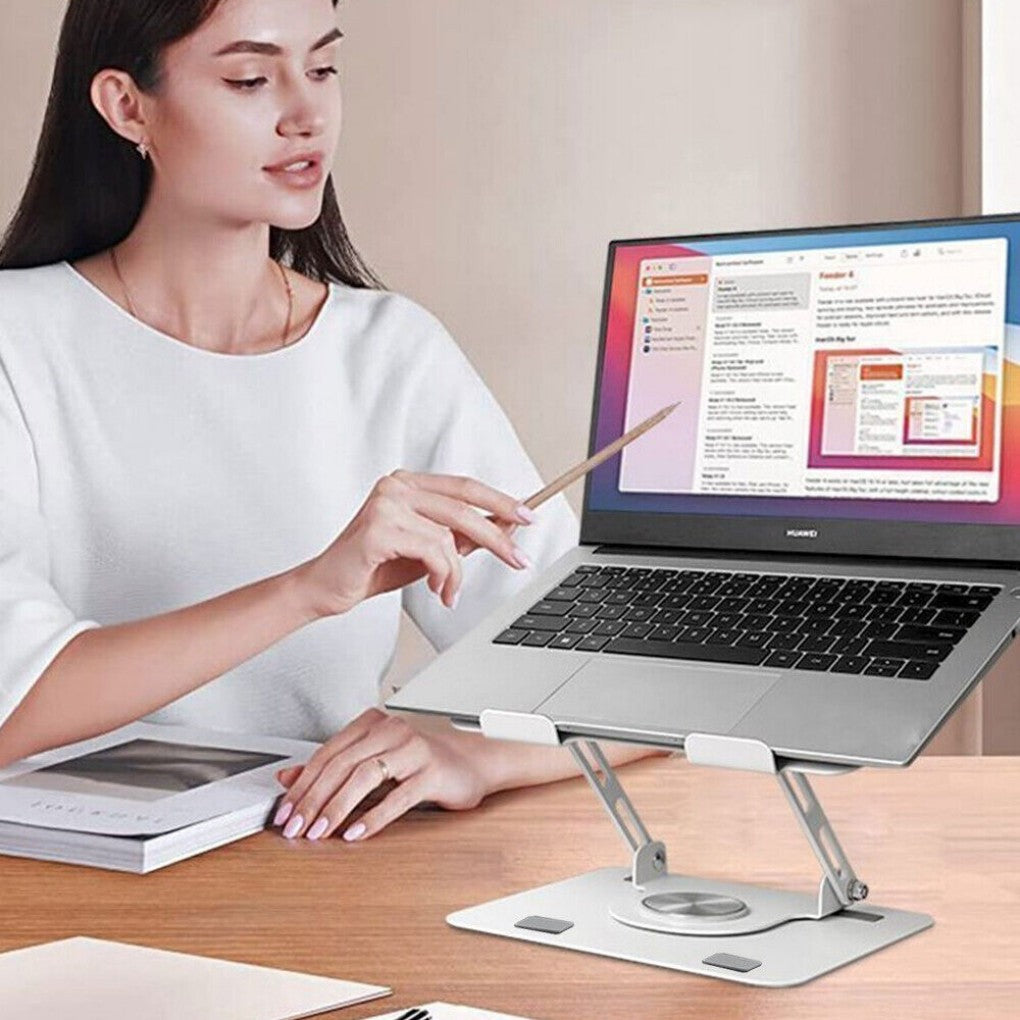 360° Metal Portable Laptop Tablet Stand Riser Bracket Adjustable Holder For Desk