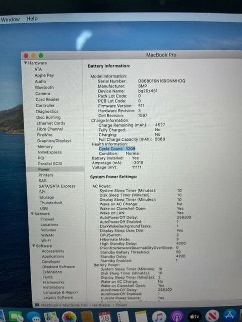 MacBook Pro A1398 15" Early 2013 Battery, Palmrest, keyboard, touchpad Assembly