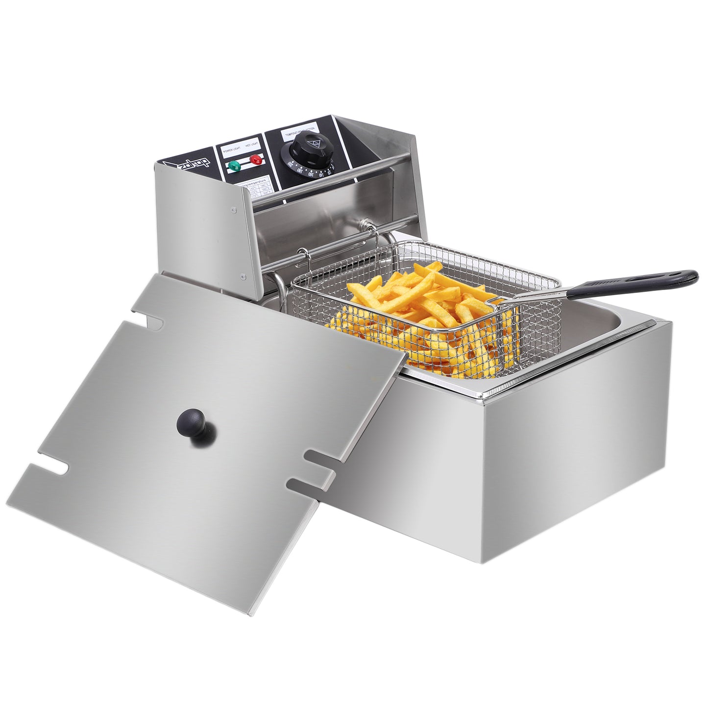 Stainless Steel Single Cylinder Electric Fryer UK Plug  EH81 2500W 220-240V 6.3QT/6L
