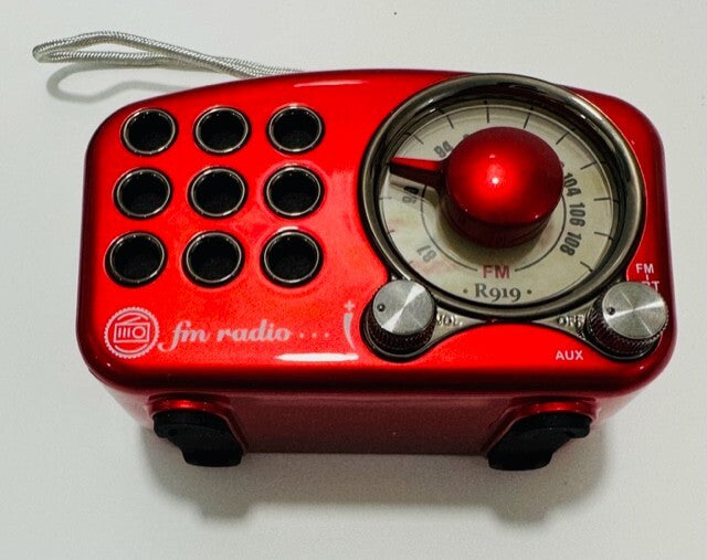 Retro Radio R919 Bluetooth Speaker, Portable Mini  Radio, FM Radio AUX, Red