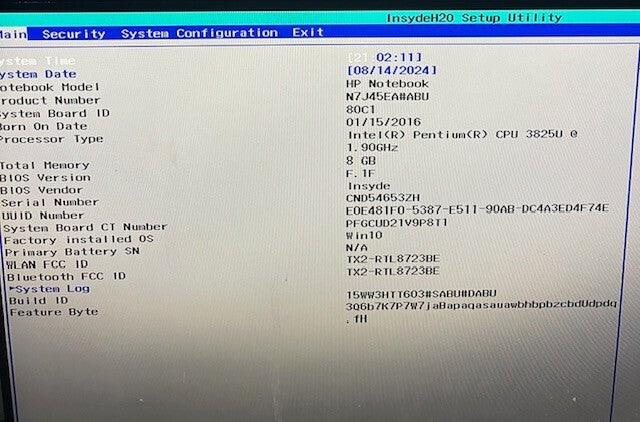 Genuine HP 15-ac110na Intel Pentium 3825U 1.90GHz Motherboard 823922-501 LA-C701