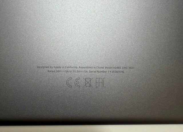 Apple MacBook Pro  A2485 EMC 3651 2021 Bottom Case Space Grey