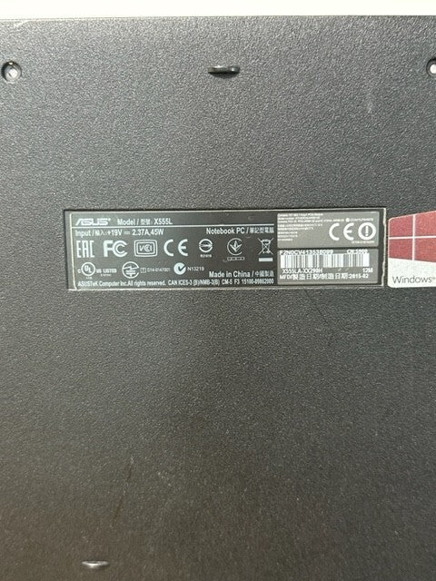 Asus X555L Bottom Case Cover Plastic Black P/N: 13N0-R7A0612