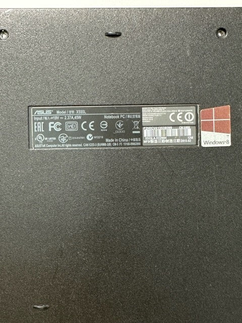 Asus X555L Bottom Case Cover Plastic Black P/N: 13N0-R7A0612