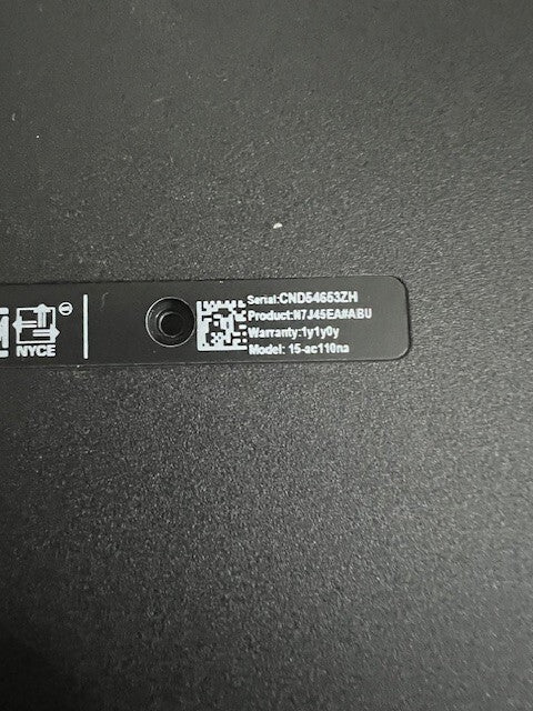 Genuine HP 15-ac110na Bottom Case Black