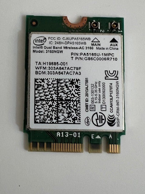 Genuine Toshiba Satellite L50-B-1QU WiFi Card 3160NGW