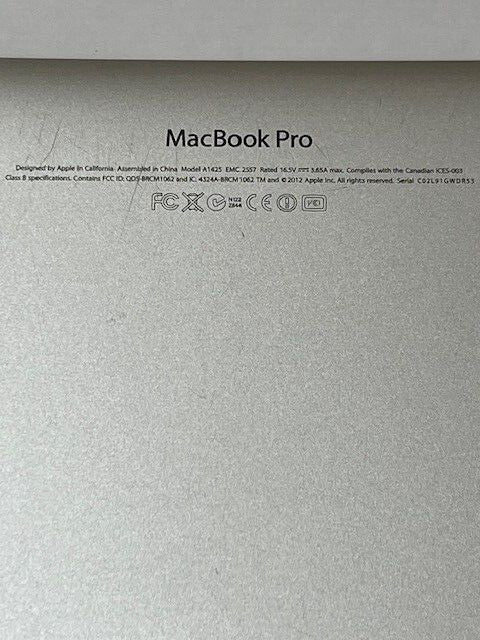 Apple MacBook Pro 13" A1425 Late 2012 Bottom Case