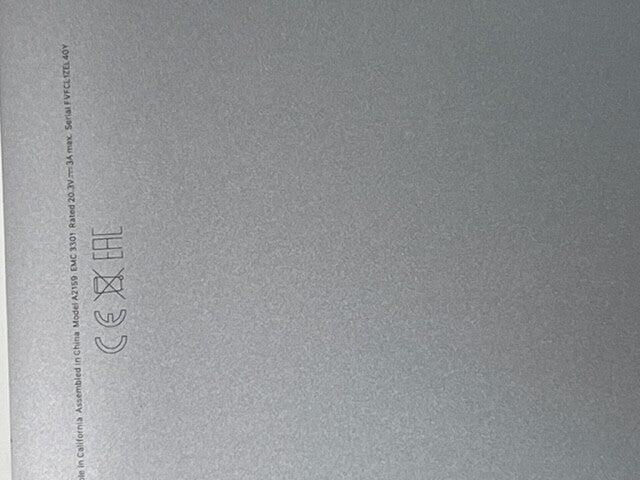 Apple MacBook Pro 13"  A2159  Space Grey Bottom Case