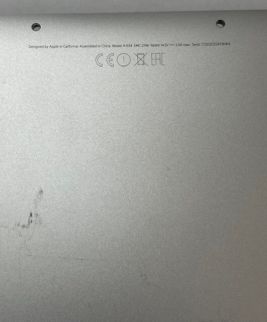 Apple Macbook A1534 12 " 2015  BOTTOM CASE & SPEAKER