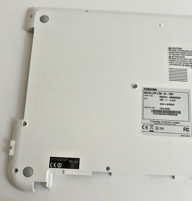Genuine Toshiba Satellite L50-B-1QU Bottom Case White P/N A000291070