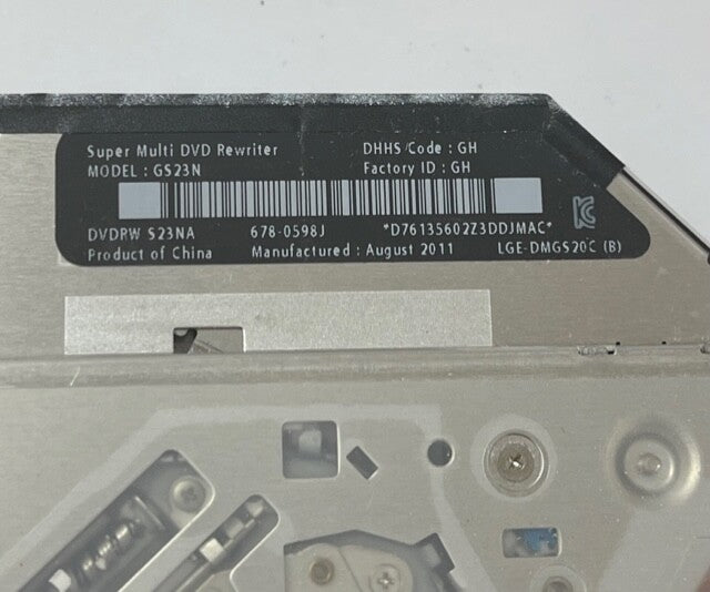 Apple MacBook A1342 13" Late 2009 S23NA OPTICAL DRIVE DVD-RW 678-0598J