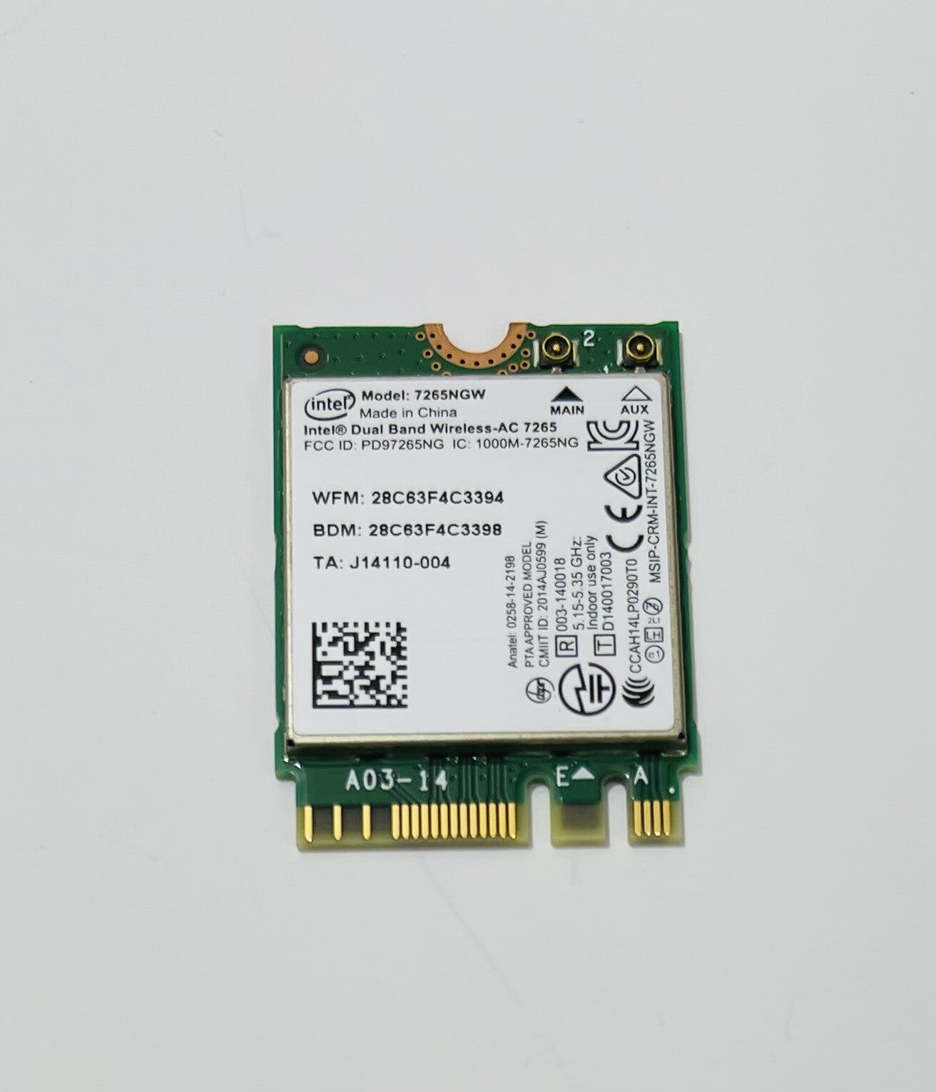 ASUS CHROMEBOOK FLIP C302CA WiFi Card 7265NGW