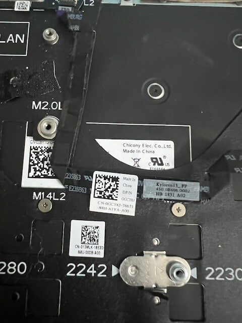 DELL Inspiron 13 7380 Palmrest keyboard Assembly With i7 Sticker