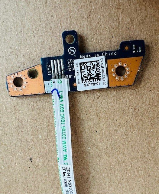 Genuine Dell Inspiron 14 3480 Power Button Board w/Cable G713P01