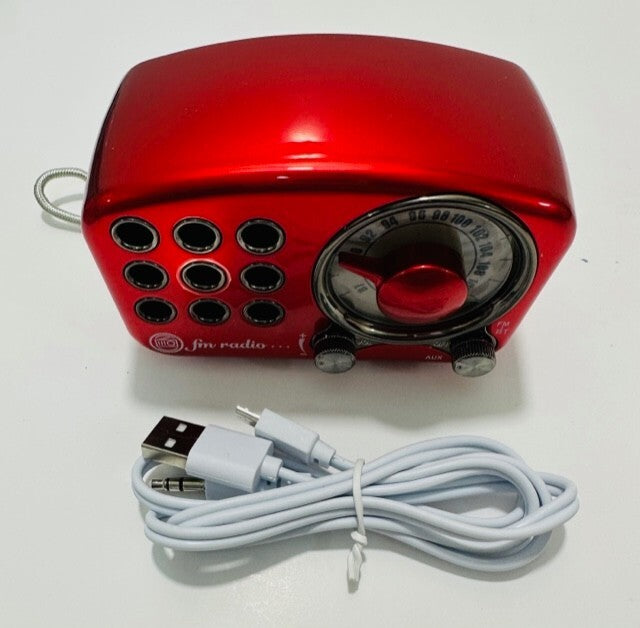 Retro Radio R919 Bluetooth Speaker, Portable Mini  Radio, FM Radio AUX, Red