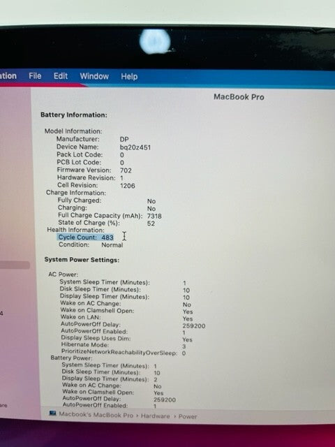 MacBook Pro A1398 Mid 2014 Palmrest/keyboard/trackpad/battery (C 483) UK LAYOUT