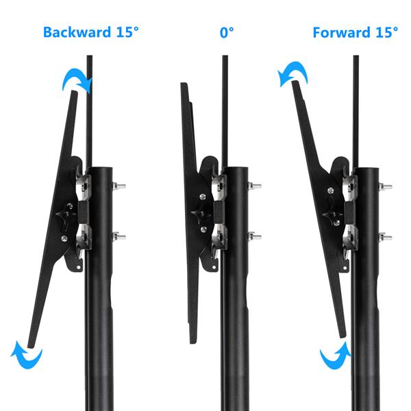 TSY 1600 32-70" TV Mobile Cart Weight Bearing 60kg Maximum VESA 400*600 Up and Down Adjustable 15° with Pulley Tray Camera Bracket