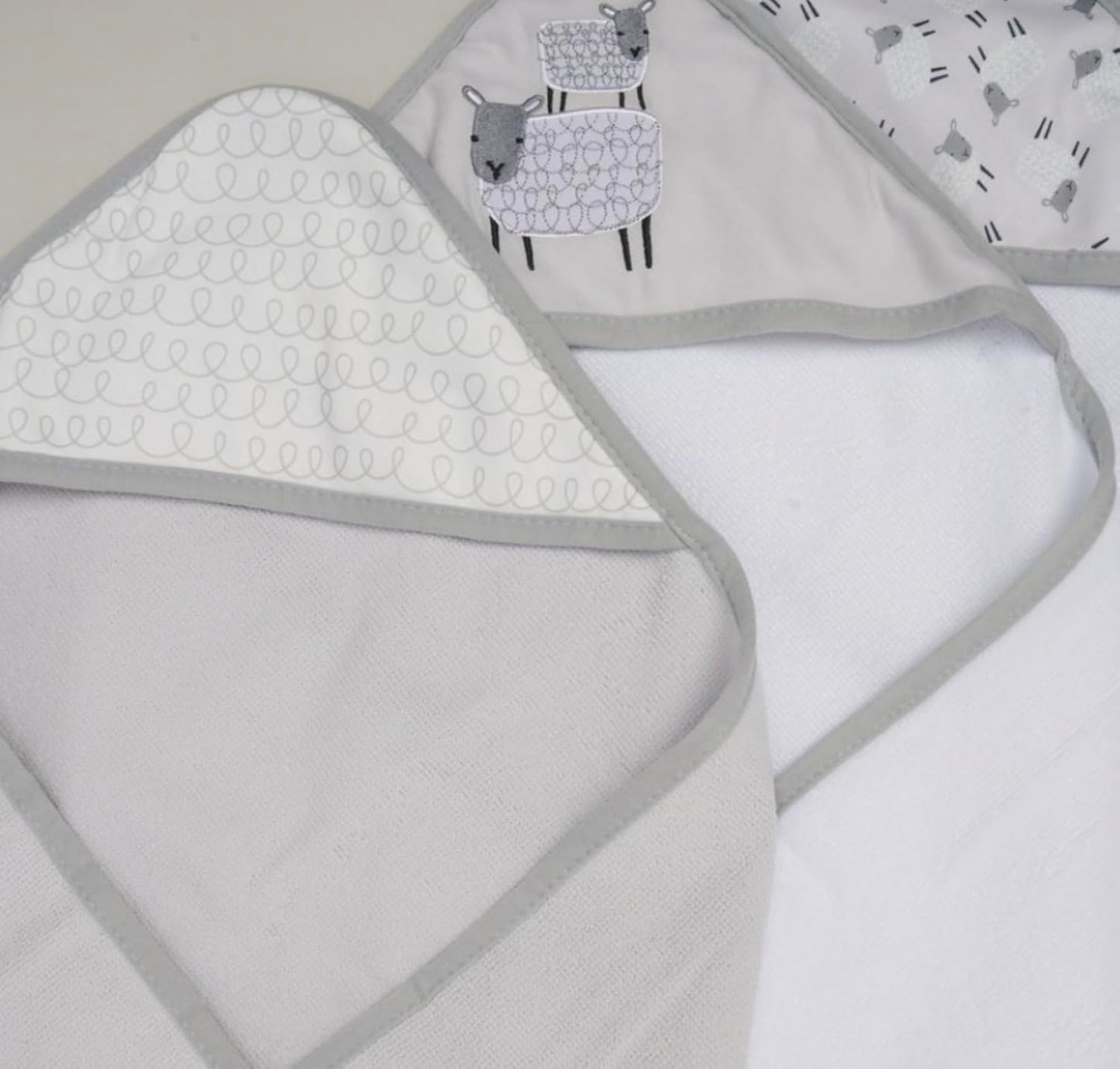 Rock-a-Bye Baby Boutique Bath Time Set, 3 Hooded Towels and 3 Washcloths