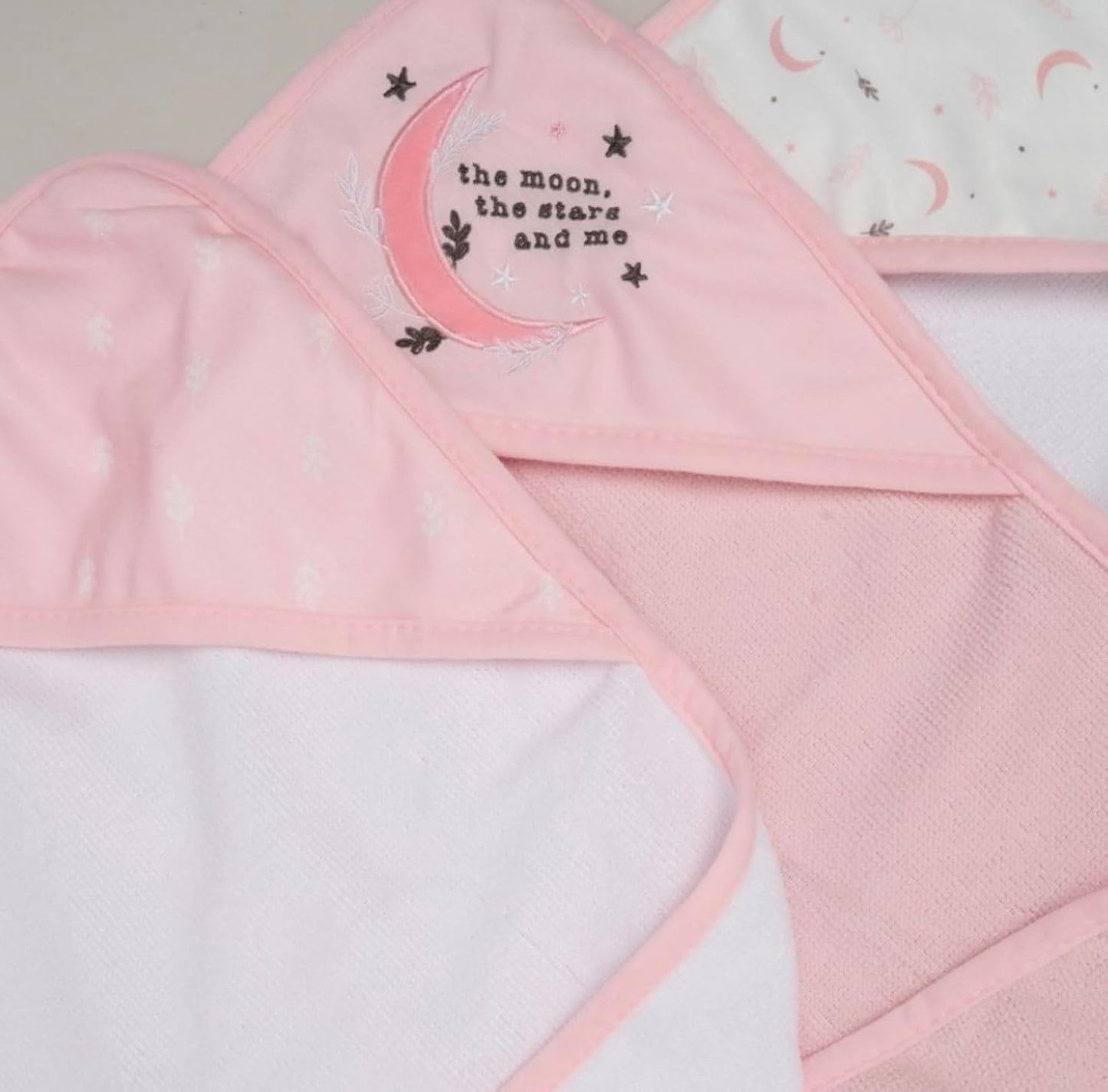 Rock-a-Bye Baby Boutique Bath Time Set, 3 Hooded Towels and 3 Washcloths