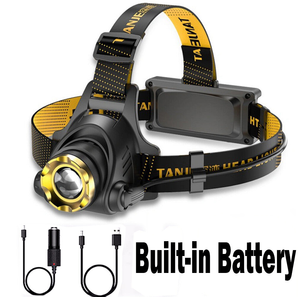 USB Rechargeable LED Headlamp 3 Modes Head Torch Zoomable Headlight+Car Charger+USB Cable Set