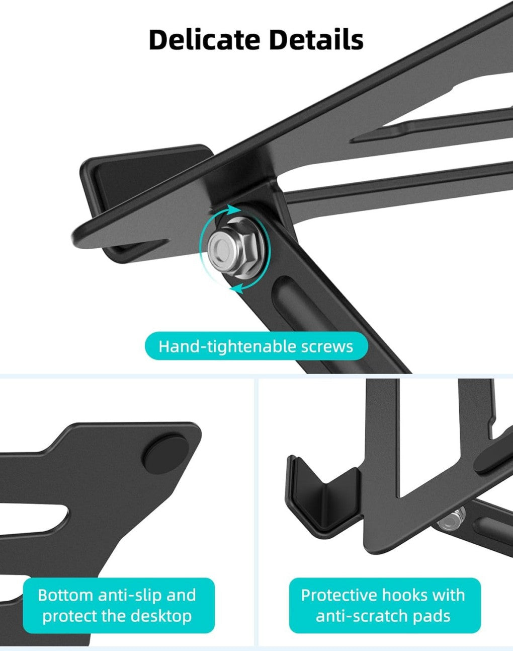 360Â° Metal Portable Laptop Tablet Stand Riser Bracket Adjustable Holder For Desk