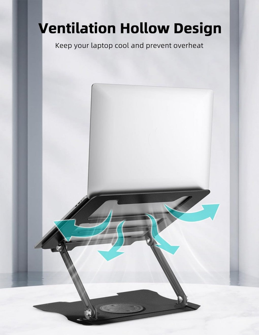 360Â° Metal Portable Laptop Tablet Stand Riser Bracket Adjustable Holder For Desk