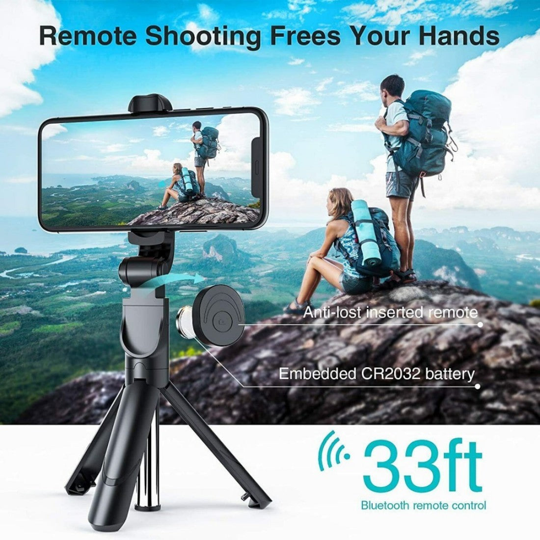 Bluetooth Selfie Tripod Telescopic Stick Remote Monopod Extendable Phone Holder